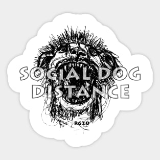 Social Dog Distance, Dog World Distance Sticker